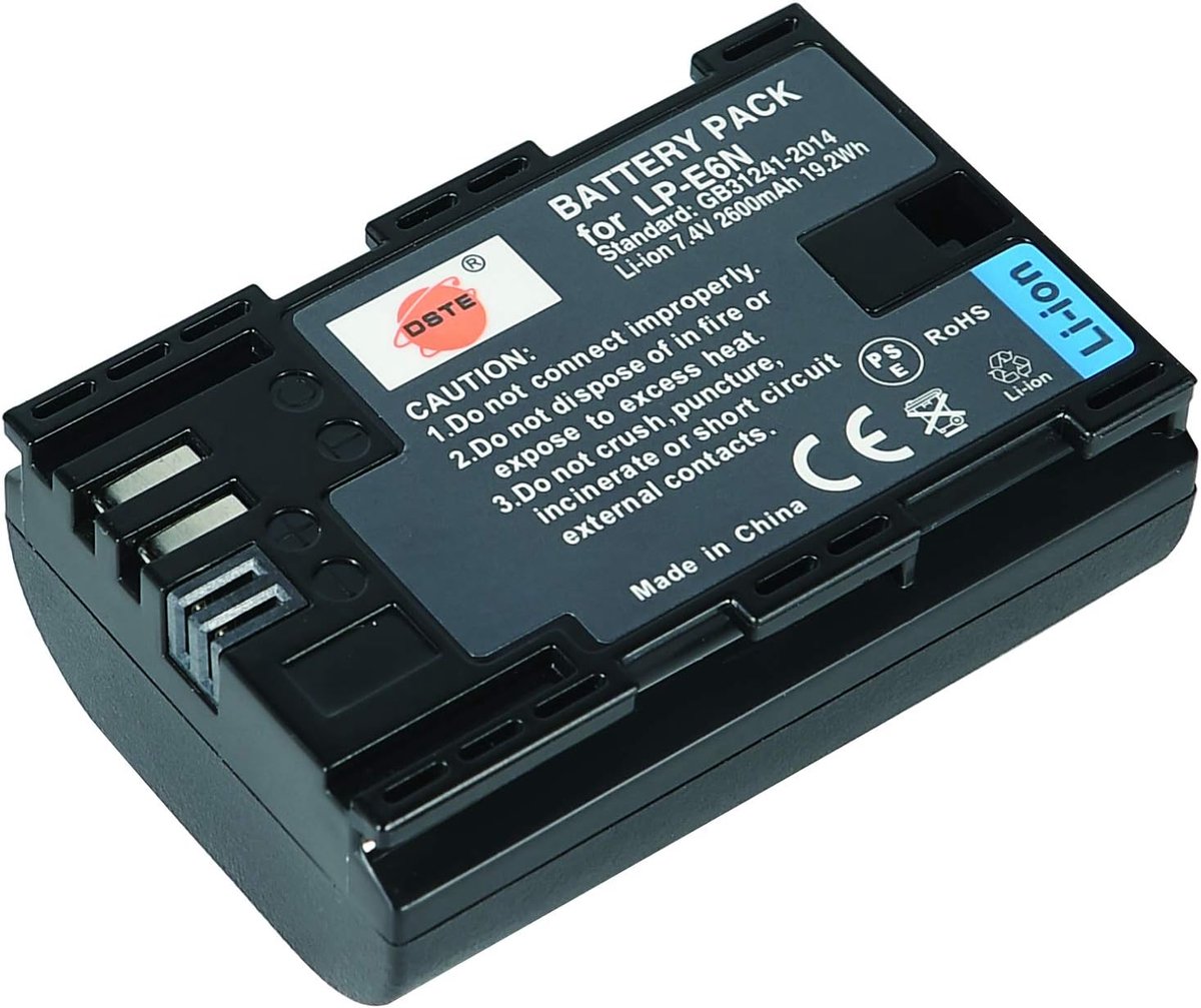 DSTE Replacement Li-ION Battery Compatible with Canon LP-E6N LP-E6NH LPE6N LP E6N LP-E6 (Updated Version) - ShopVlot