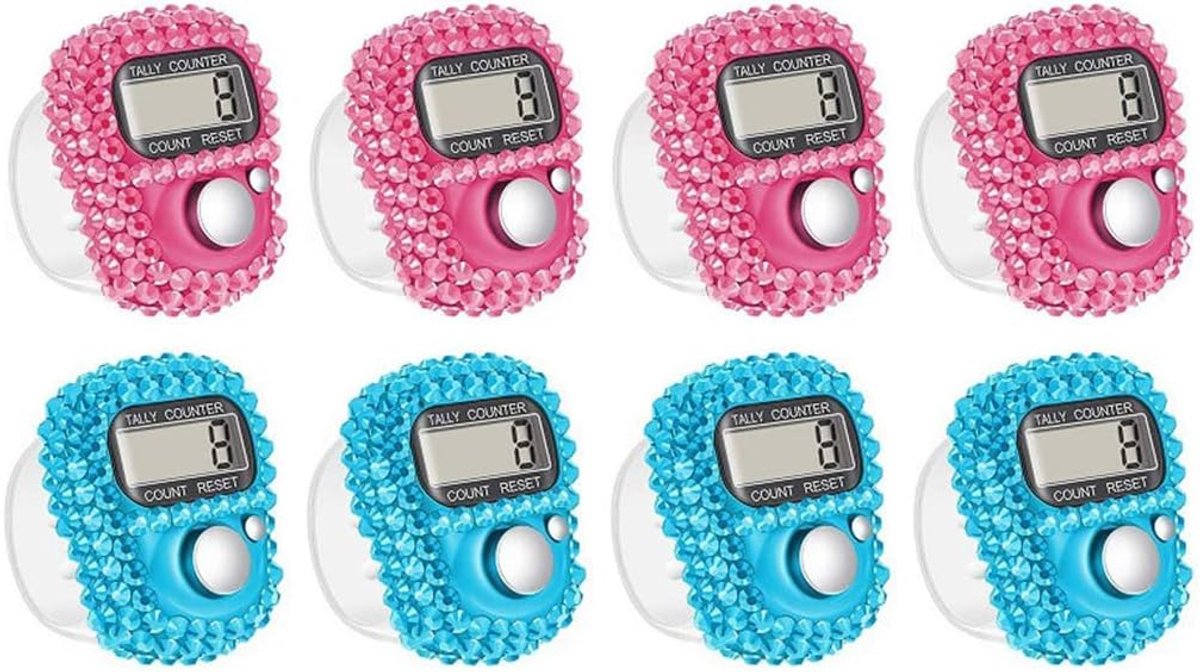 8 Pcs Finger Counter Electronic Finger Counter Finger Counter Clicker Row Counter 5 Digit Mini Hand Counter Lap Track - ShopVlot