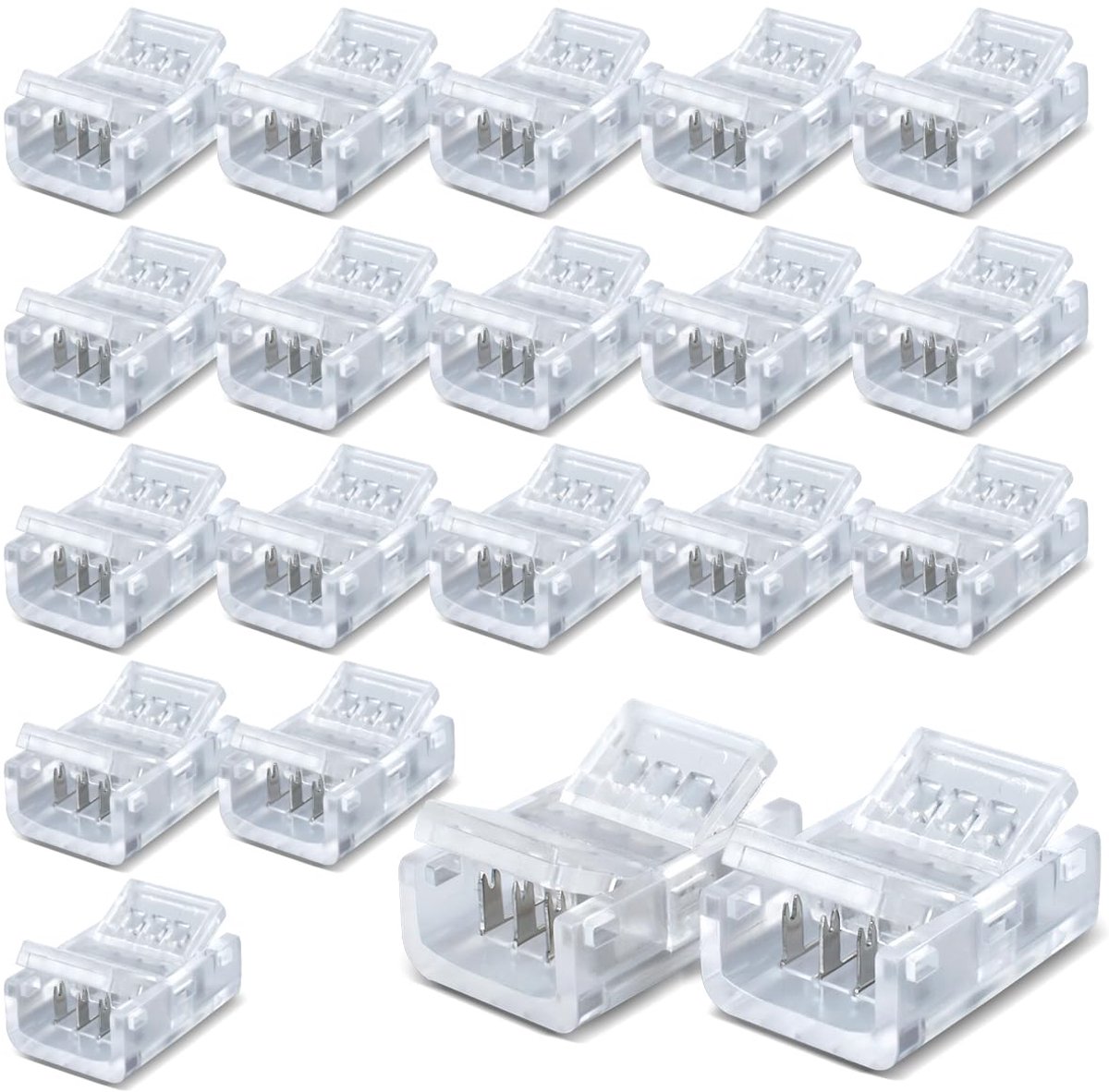 20pcs Strip Connector for 8MM 4 Pin LED Light, Double Side Strip Quick Connector - ShopVlot