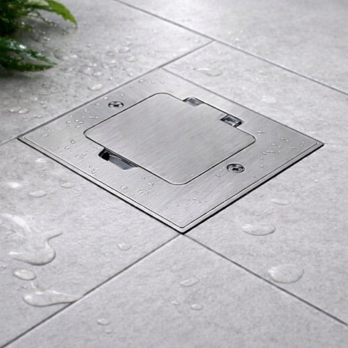 Flush-mounted metal socket, floor socket IP44, hinged lid, AP-1 series, brushed iron - ShopVlot