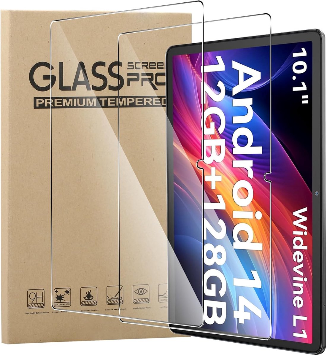 MEMELOKA Tempered Glass for Blackview Tab 60 Wifi 10.1 inch, 2 Pieces Hardness 9H Scratch-Resistant HD - ShopVlot