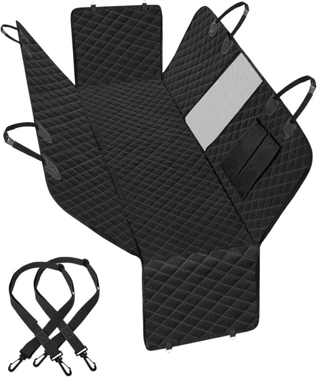 Hondendeken Auto - Hondenhoes Kofferbak - Auto Beschermen - Waterdicht 4-Laags - 137 x 147 cm - Zwart