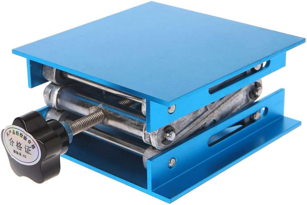JOYKK Aluminum Router Lift Table Woodworking Engraving Lab Lifting Stand Rack - Blue, 100mmx100mm/3.94inx3.94in - ShopVlot