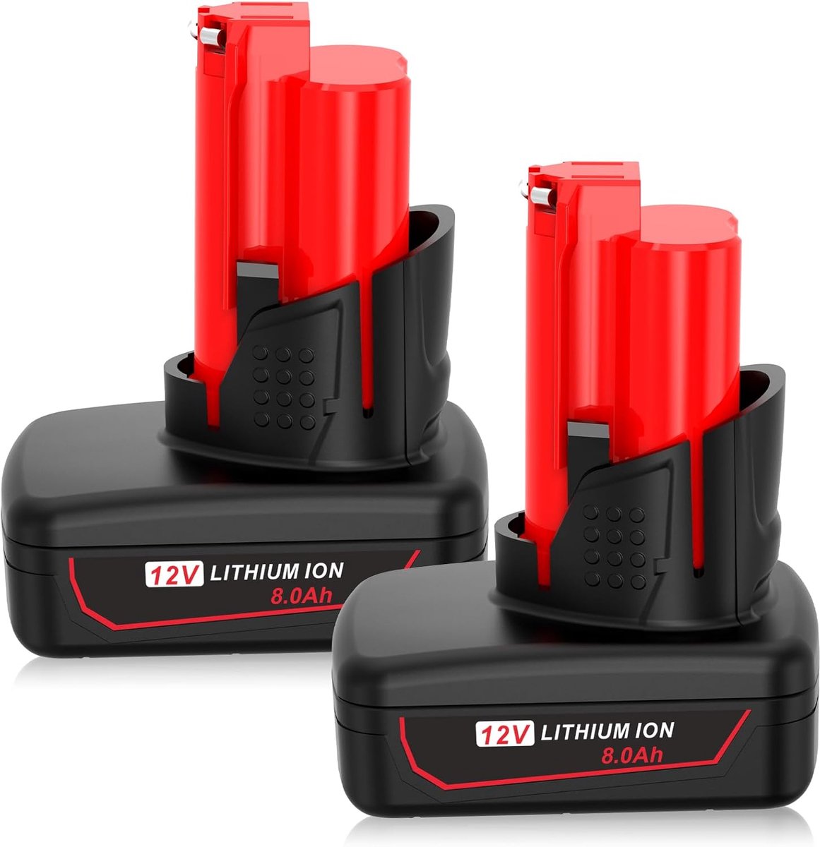 ASUNCELL Pack of 2 12 V 8 Ah Lithium Ion Battery Compatible with Milwaukee M12B 48-11-2411 48-11-2420 48-11-2401 - ShopVlot