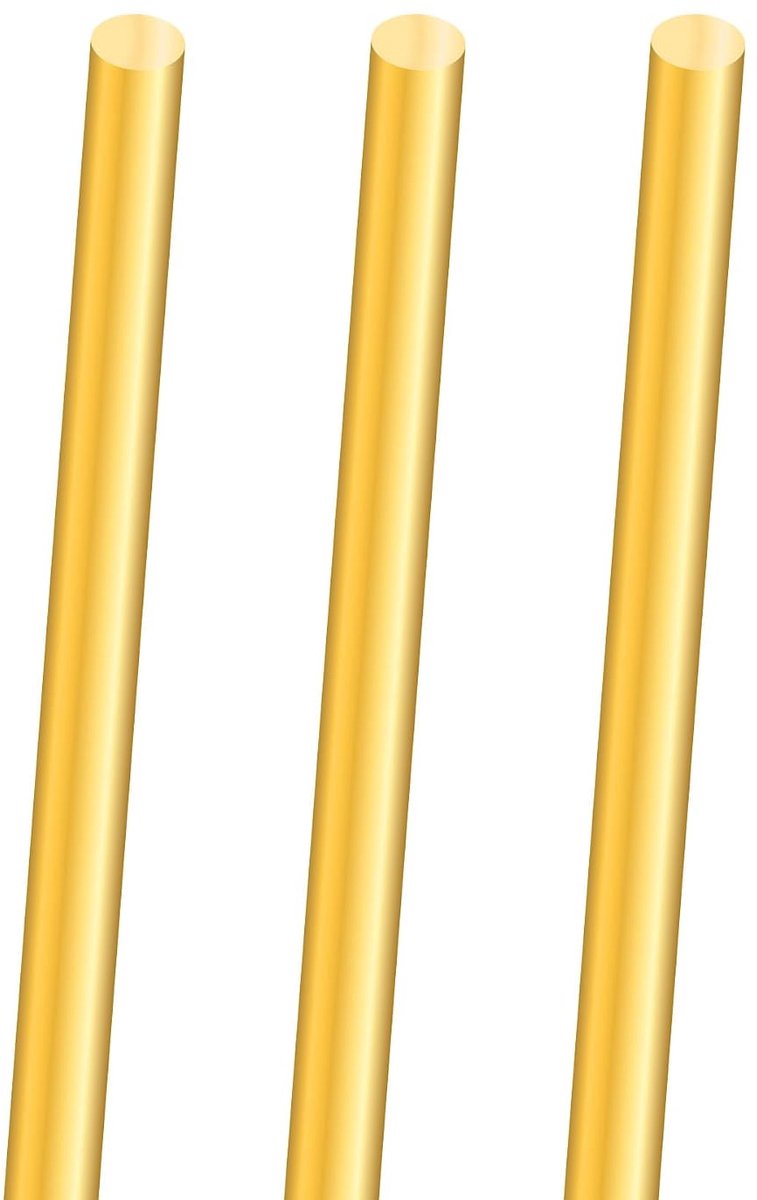 Brass Rods, 3 Pieces, 6 mm, 300 mm Length, Solid Round Bar Pen for Lathe, Bar Bar, DIY Crafts - ShopVlot