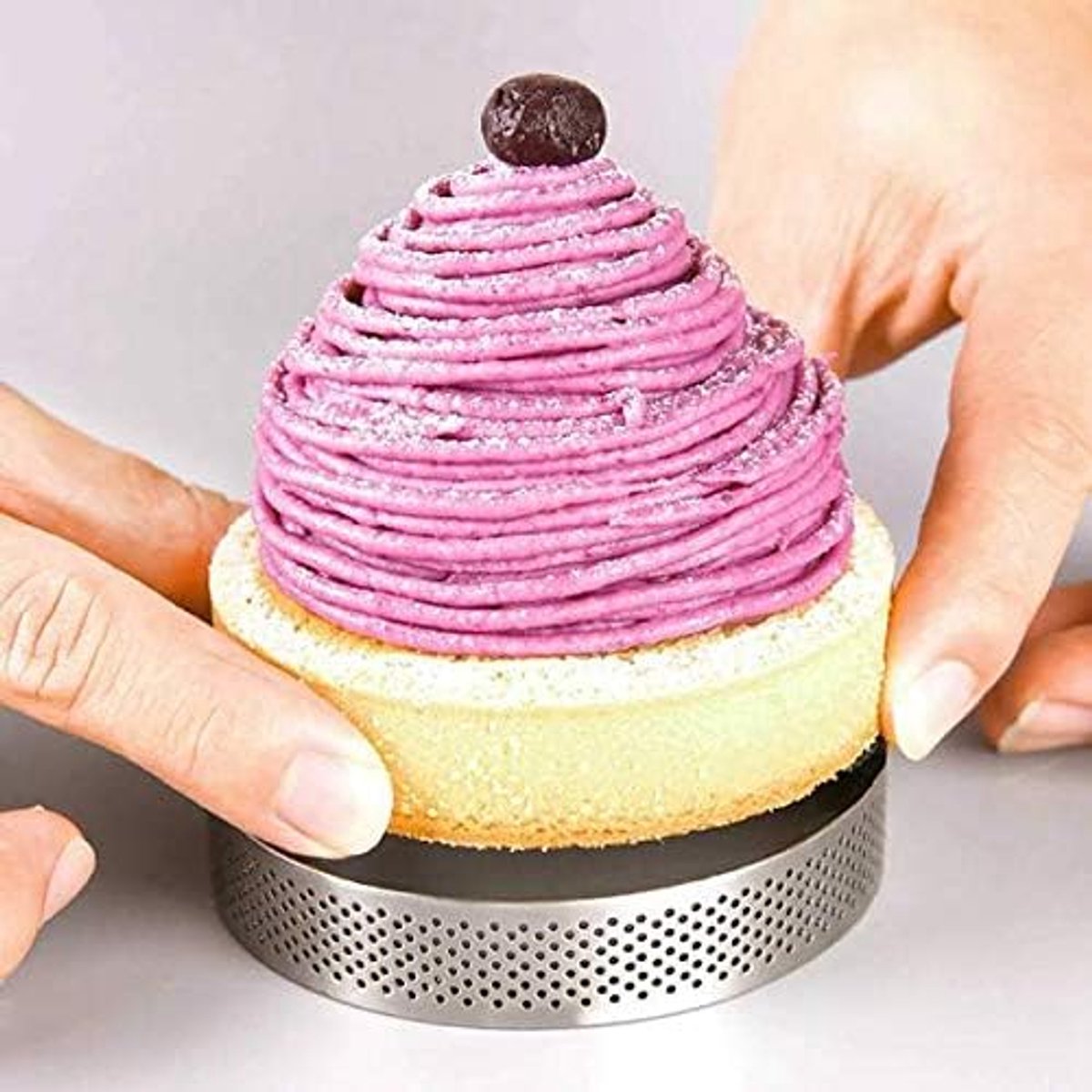 6 pcs 6cm cake rings stainless steel cake mould circle cake rings heat resistant perforated cake mousse molds - ShopVlot