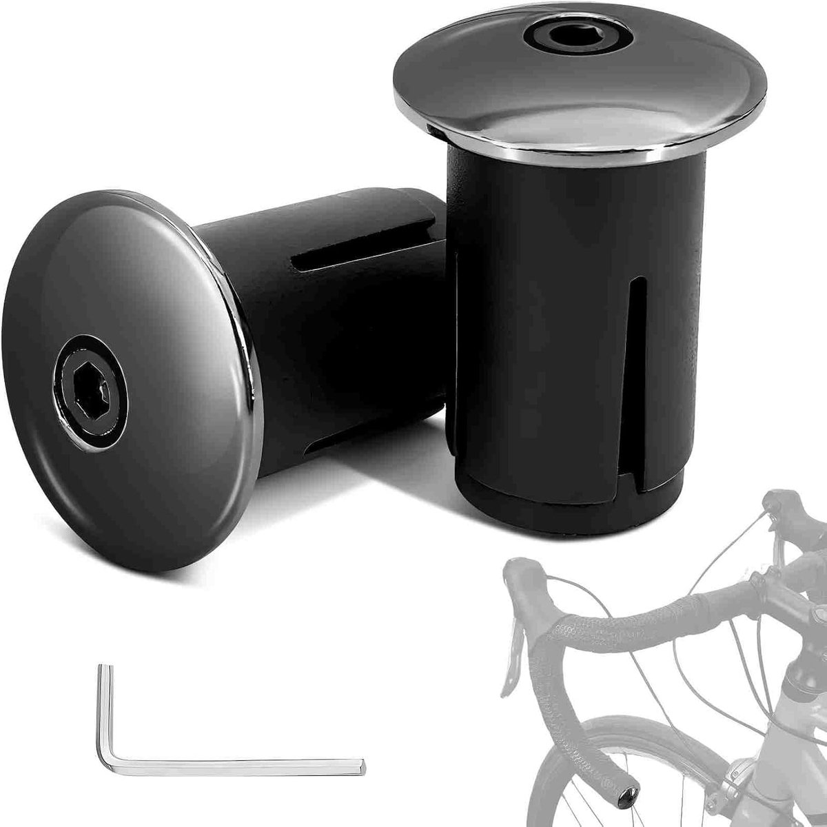 QLK Stuurpluggen Stuuruiteinden voor Racefiets, Aluminium Stuurkapjes, Geschikt voor Racefiets en MTB, Set van 2 - ShopVlot