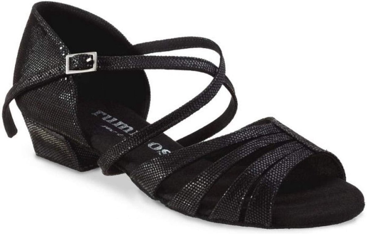 Rummos Ladies Dance Shoes Kayla 061 - Leather Black - normal width - 3.5 cm 35 Bloc Heel - Made in Portugal - ShopVlot