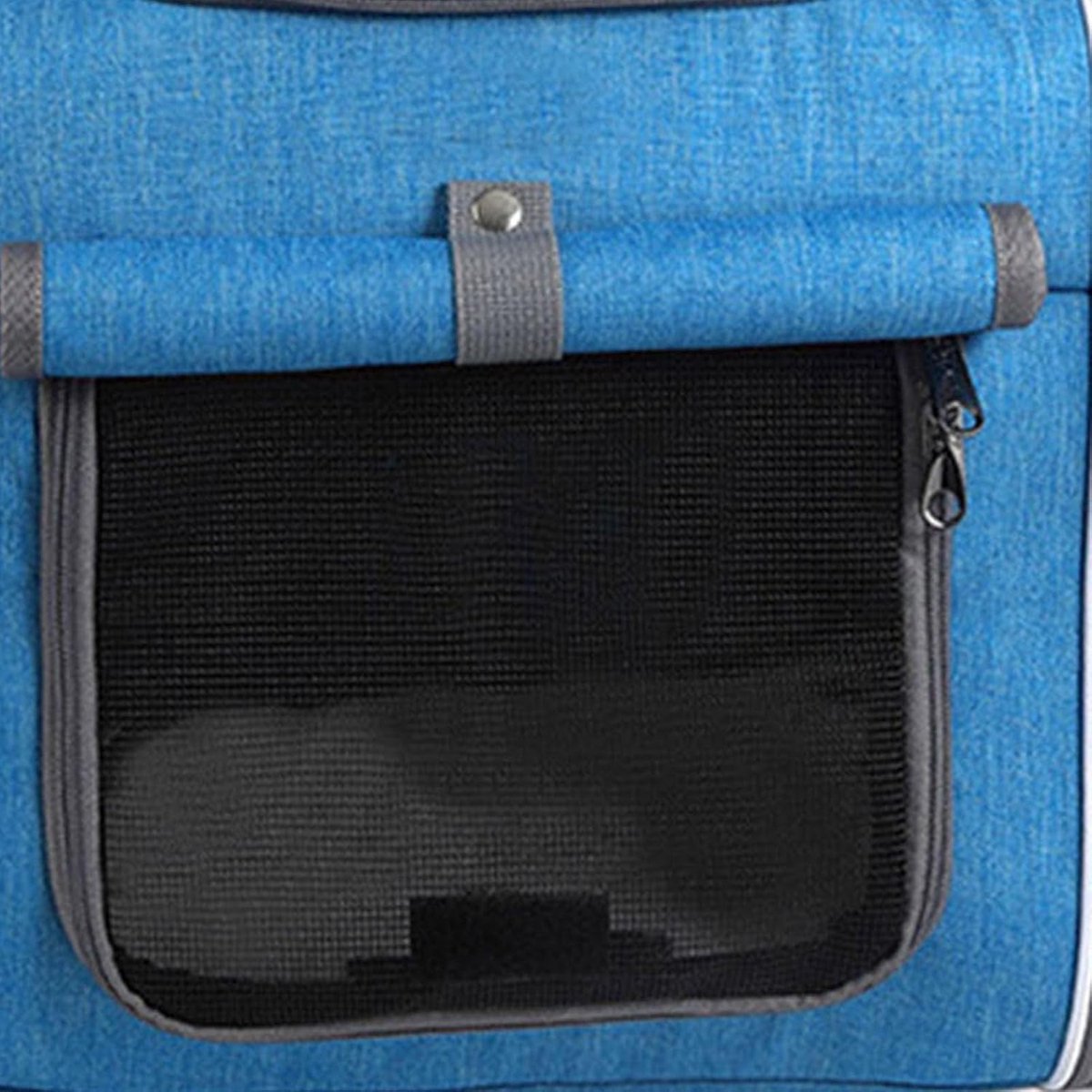 Fietsmand Huisdier - Draagtas Hond - Fietsen met Huisdier - Uittrekbaar Design - 37L x 32W x 6H cm - Blauw