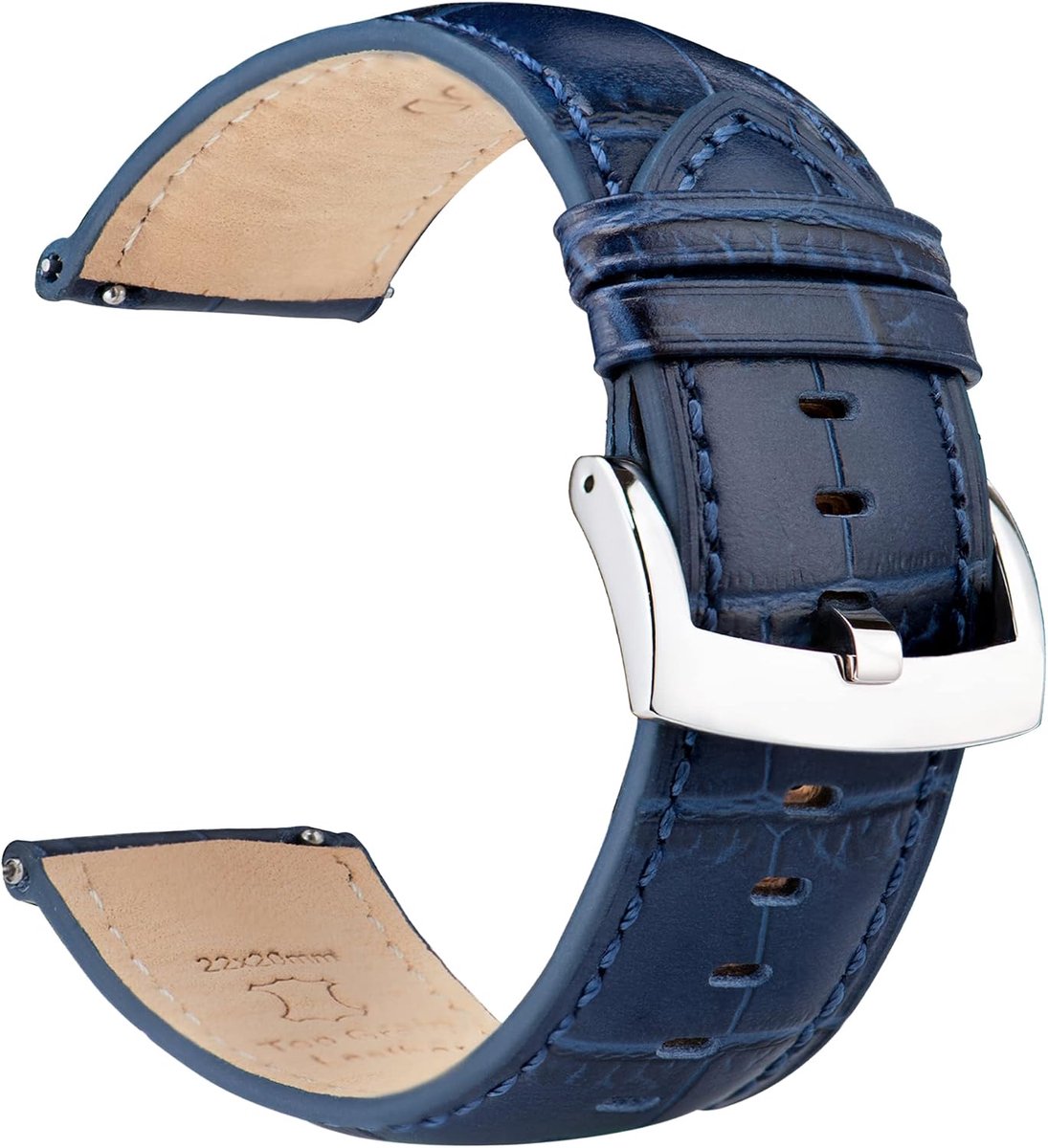 OTTOODY Leather Watch Straps 18mm 20mm 21mm 22mm Alligator Grain Quick Release Leather Watch Band for Men Women High - ShopVlot