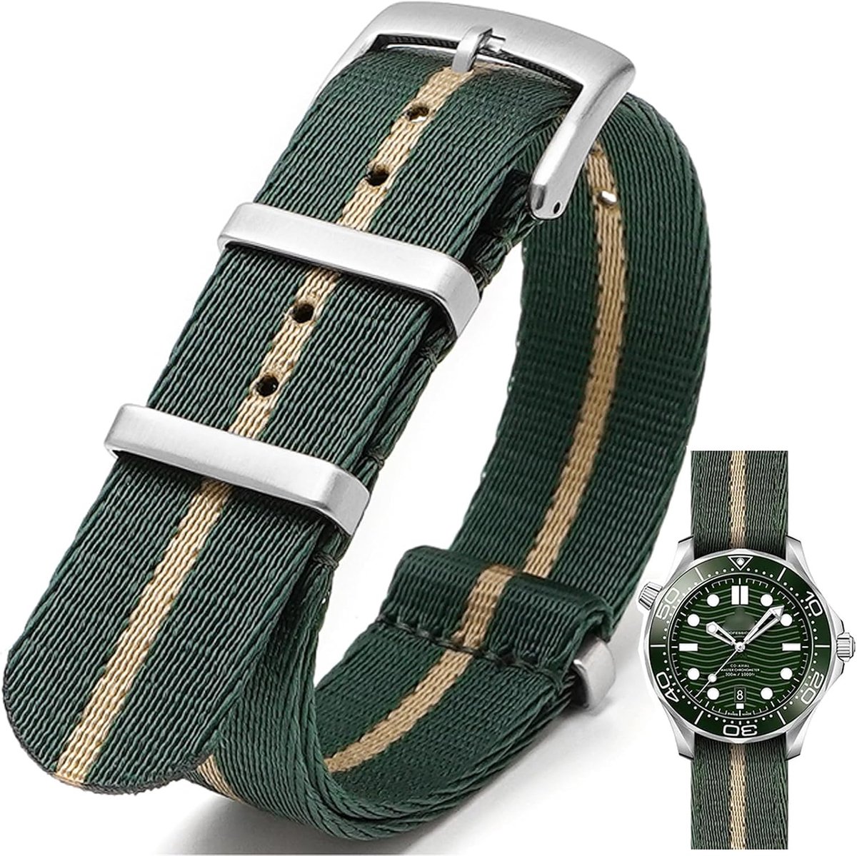 Nylon Watch Strap 18mm 20mm 22mm 24mm NATO Nylon G10 Premium Ballistic Multicolor Replacement Watch Straps with Heavy - ShopVlot