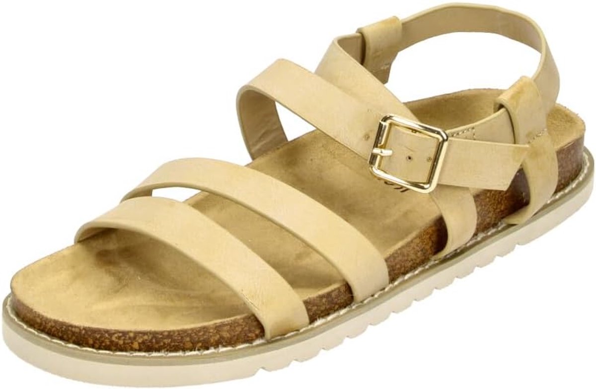 Sandals in large sizes beige 2TM12005 Jolie Tan large women's shoes - ShopVlot