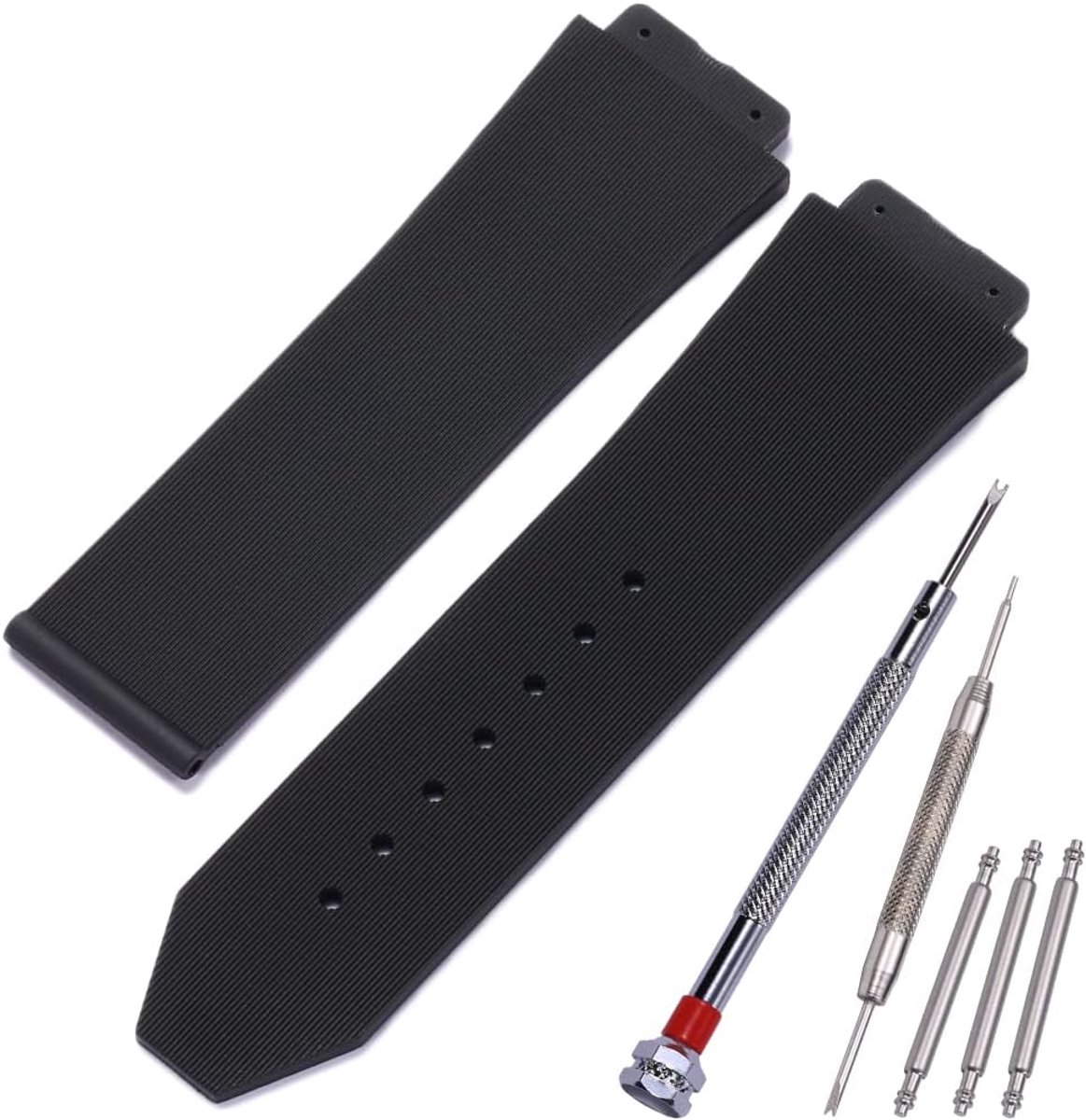 25mm x 19mm Replacement Rubber Strap Compatible with Hublot Big Bang Silicone Watch Band Sport Waterproof Linear - ShopVlot