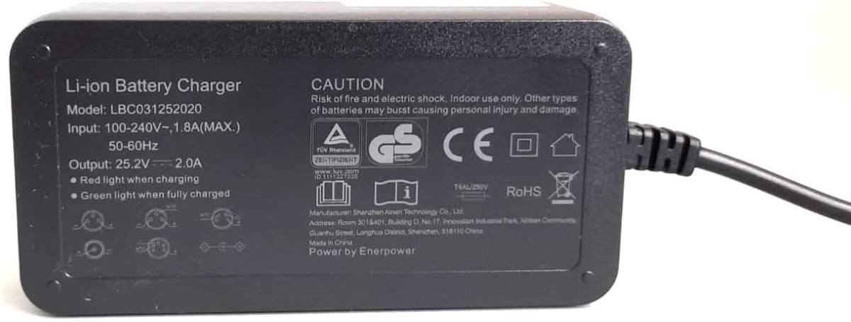 Enerpower 6S Li-Ion Fast Charger 25.2V for Segway Ninebot Kids Zing E8 E10 E12 / C Series C2, C8, C9, C10, C15, C20 / - ShopVlot