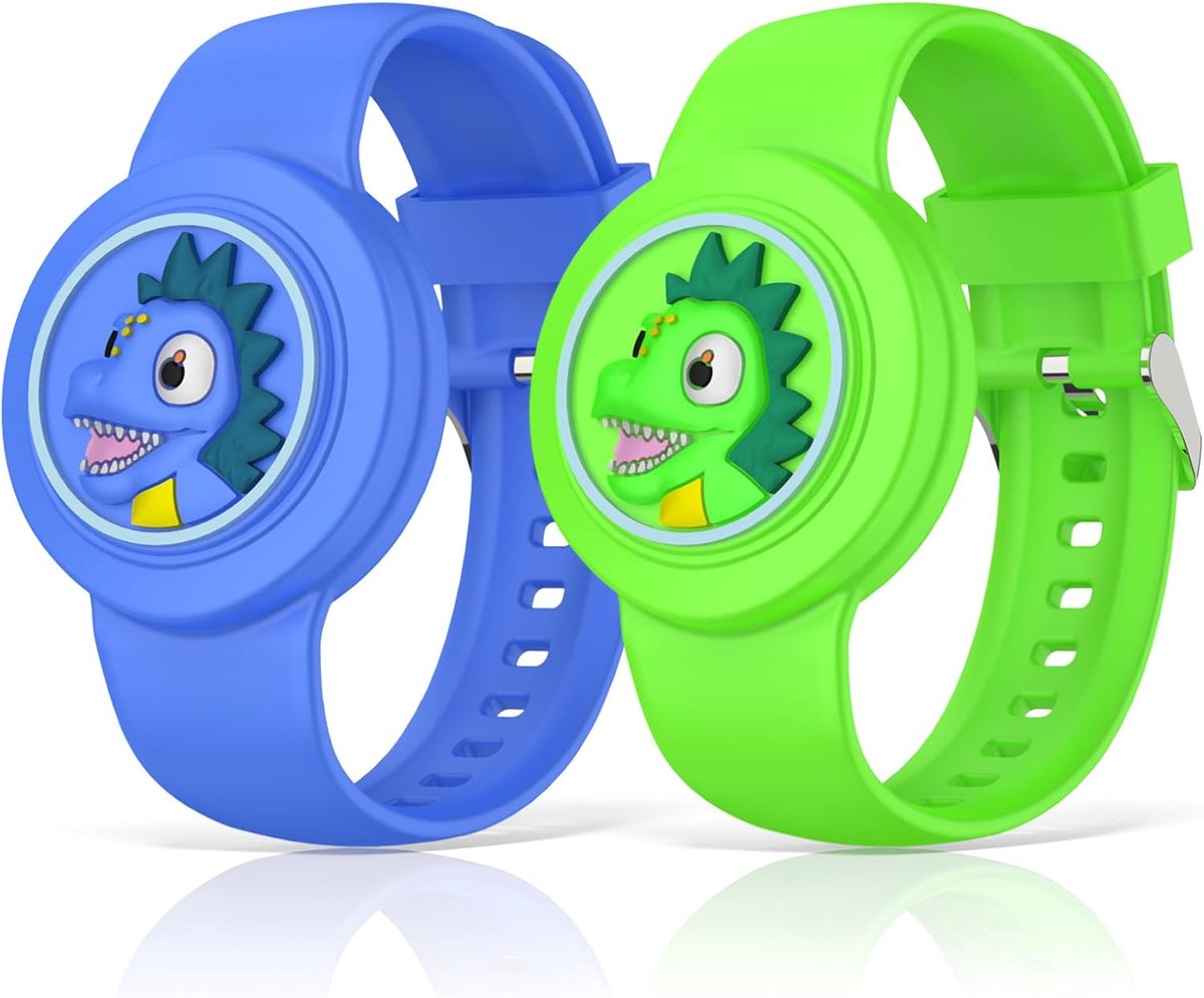 Silicone Watch Strap Compatible with AirTag 1st and 2nd Generation Set of 2 Soft and Durable Silicone Shockproof - ShopVlot