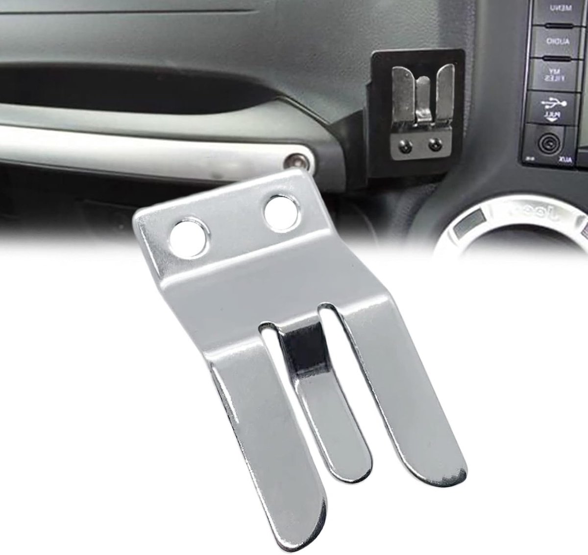 Marine Boat Stainless Steel CB/Ham VHF 2-Way Radio Microphone Clip Holder for RV Jet Yacht 1" x 1-7/8 - ShopVlot