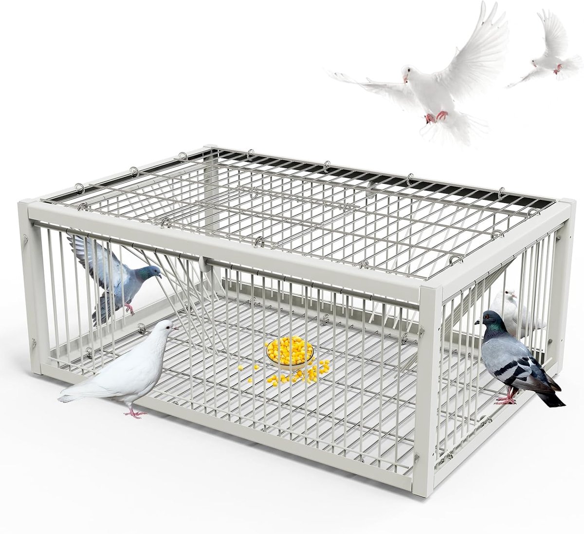 Pigeon Trap with Shatterproof Design, Pigeon Pigeon Bird Trap, Cage, Small Birds, Folding, One-Time Entrance, Outdoor - ShopVlot