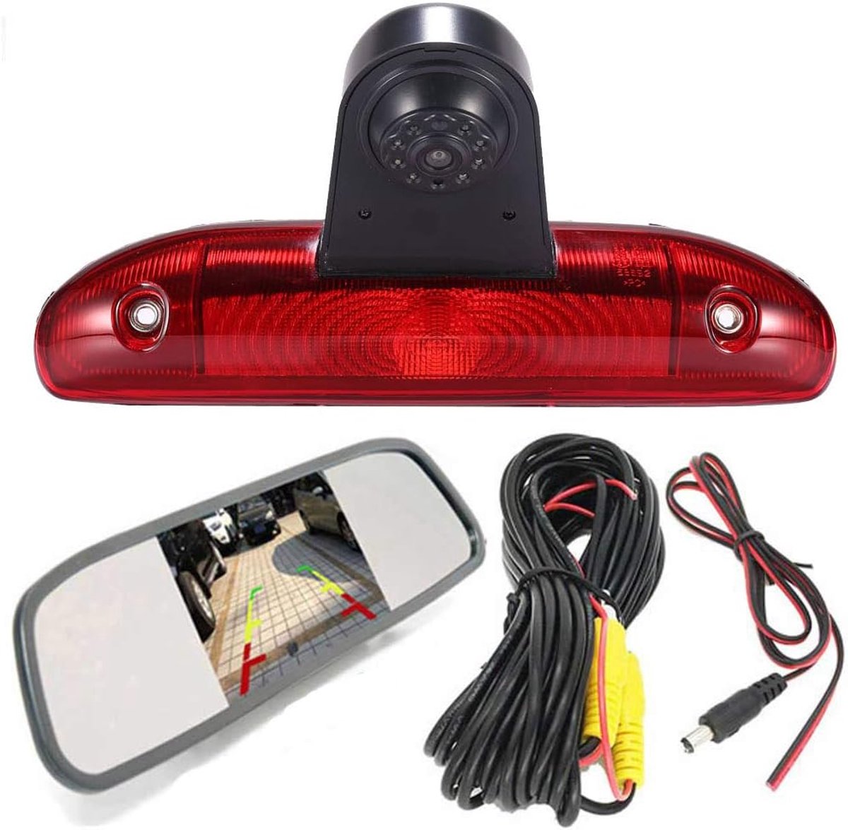 HD 170° Caravan Transporter Reversing System Brake Light Rear View Camera Roof Camera Parking Aid with Angle - ShopVlot