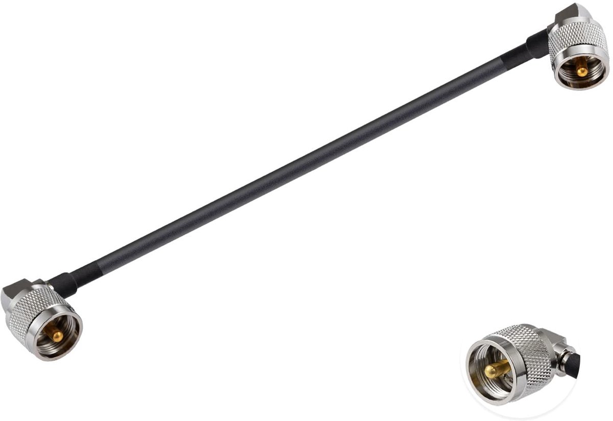 Vecys PL 259 Cable Jumper UHF Male PL-259 Right Angle to UHF Male PL-259 Right Angle Low Loss Digital Coaxial Cable - ShopVlot