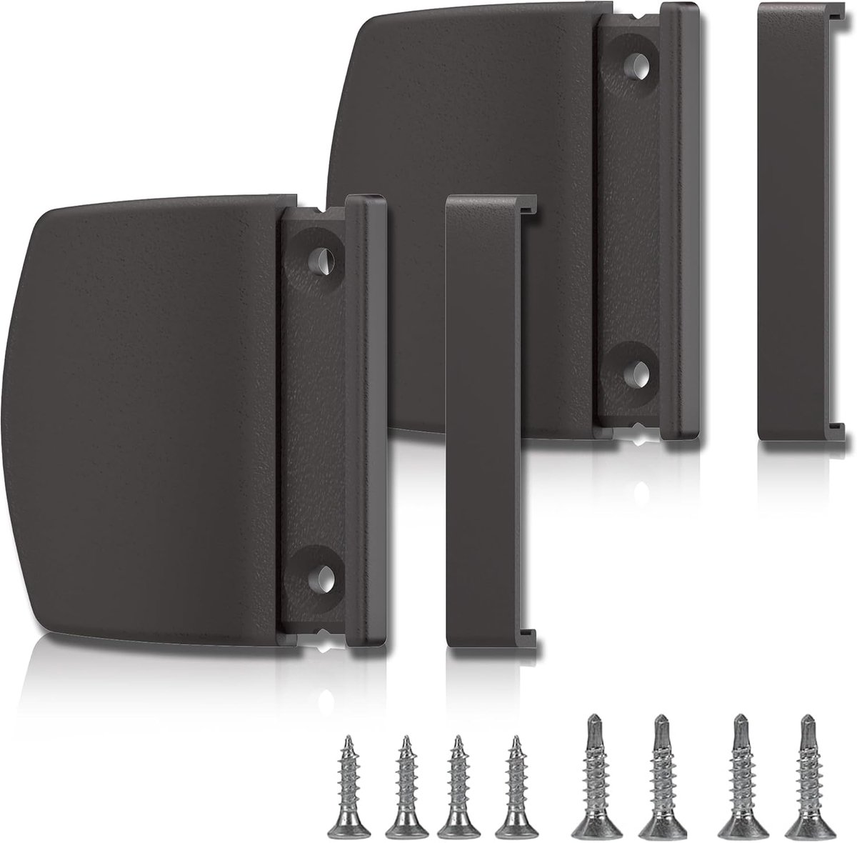 DIYGEEK 2 Stuks Balkondeurgreep Buiten Bruin, Terrasdeurgreep met Schroeven - ShopVlot