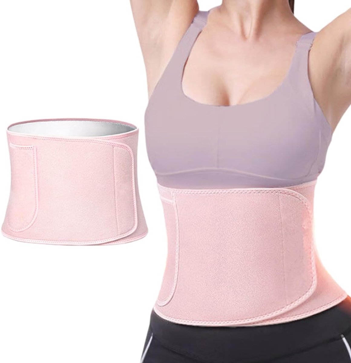 Buikafslankgordel voor fitnesstraining, lendensteungordel voor fitness met zilverionen en zweetremmende werking - ShopVlot