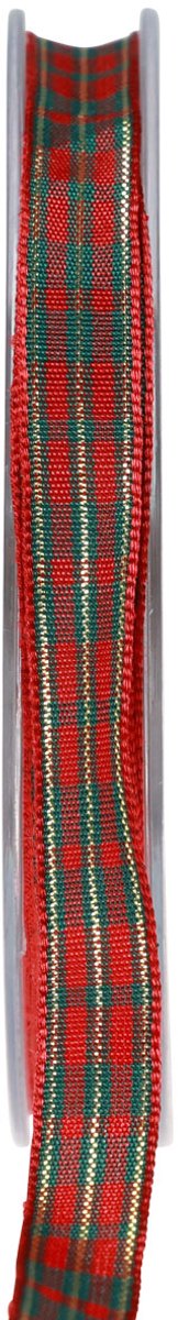Cadeaulint Schots Kerstlint Rood Groen 10mm 20m