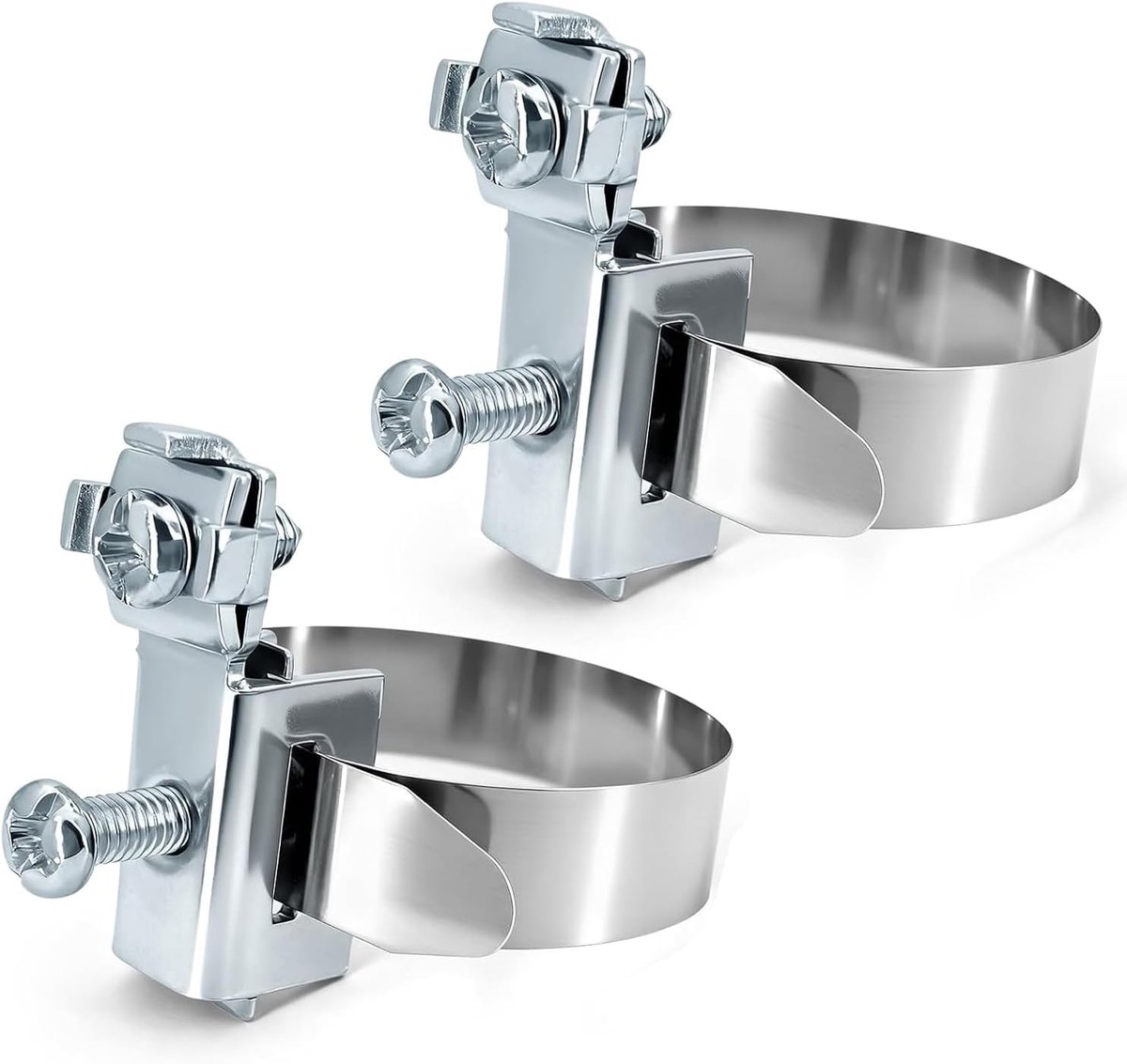 Set van 2 aardklemmen, 8-52 mm, gegalvaniseerd roestvrij staal, voor kabelbevestiging, slangen en elektrische - ShopVlot