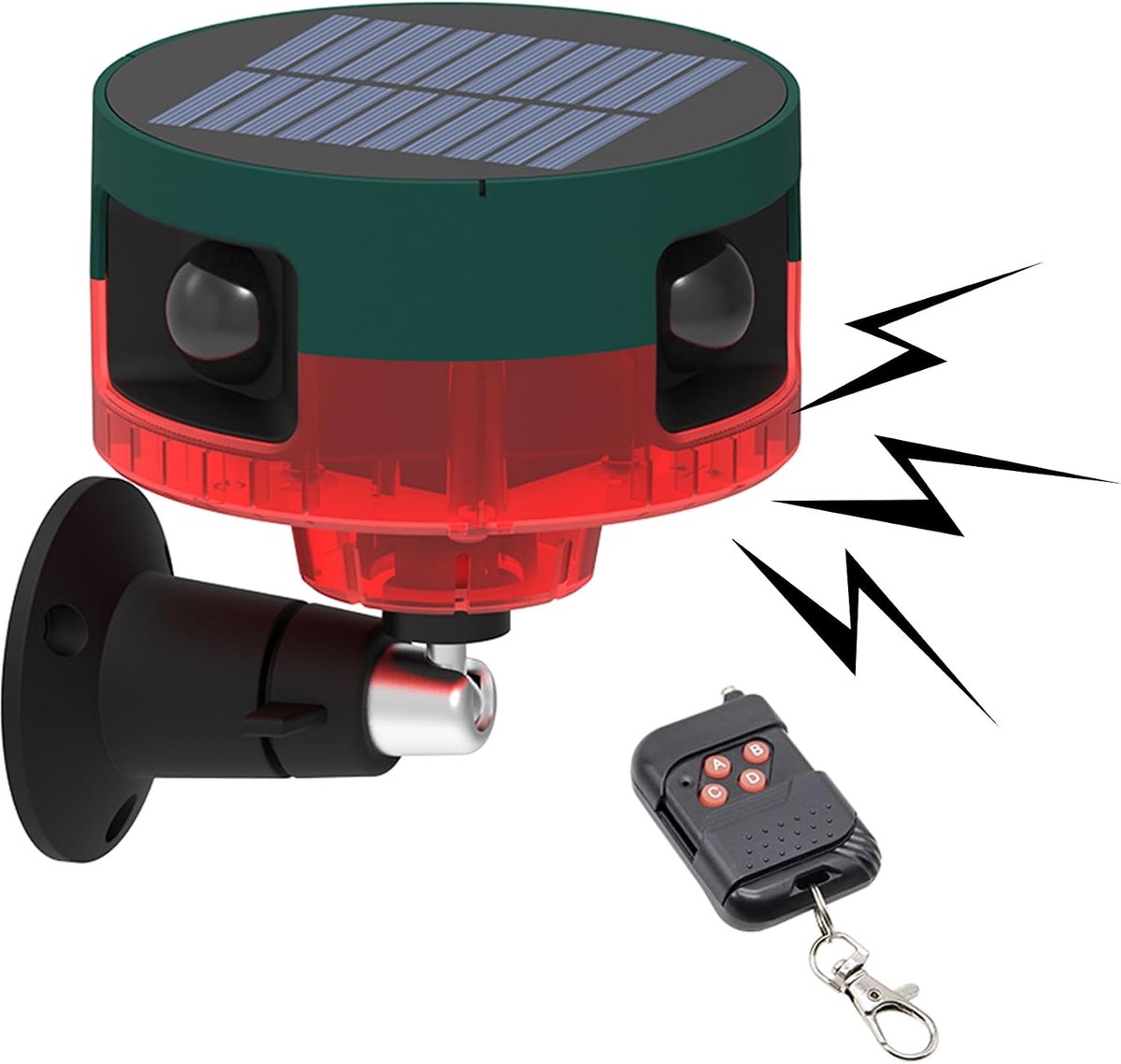 Solar 360°PIR Motion Sensor 129db Dog Barking Alarm Wireless Home Security Driveway Alarm Kit with Remote Control - ShopVlot