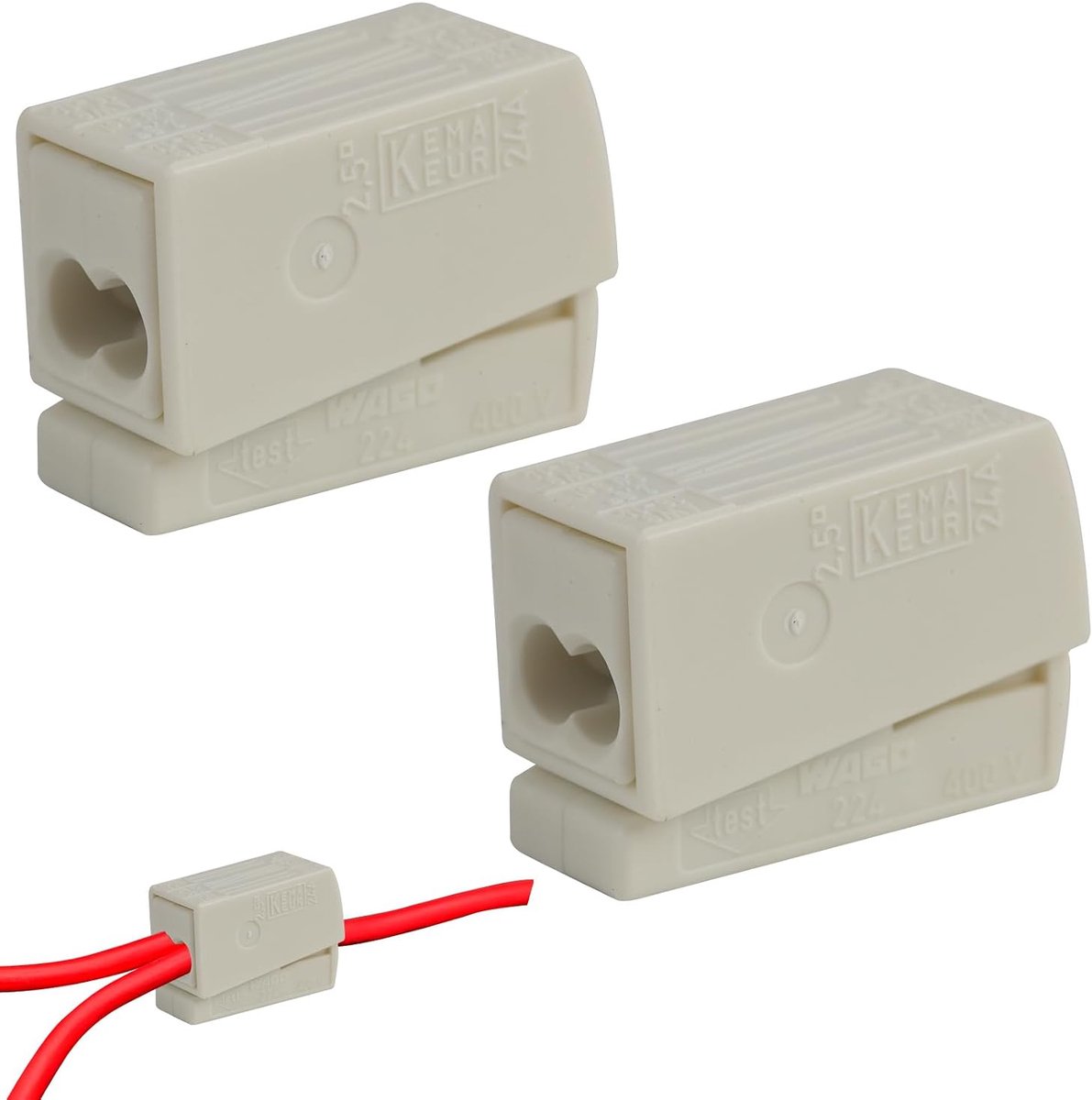 Lampklem 3-weg stekker - pack van 2 - witte uitvoering - veilige elektrische verbinding - ShopVlot