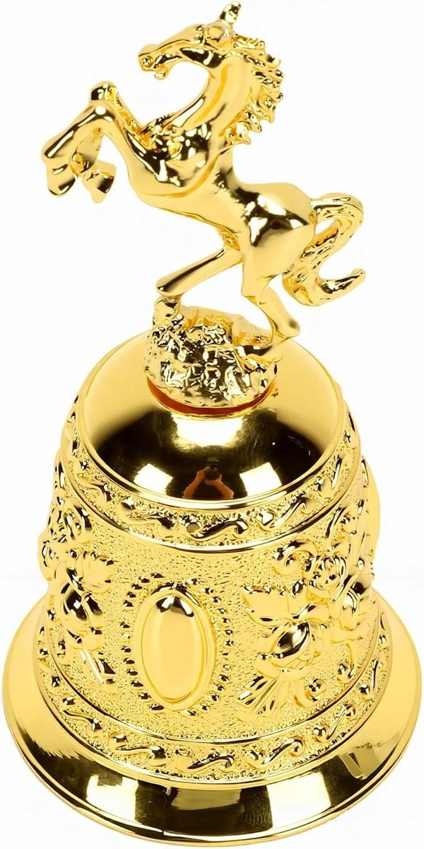 Decoratieve Handbel - Paardenbel Bel - Woondecoratie Geluid - Paardvorm Roosreliëf - 1 Aantal - Roze Goud