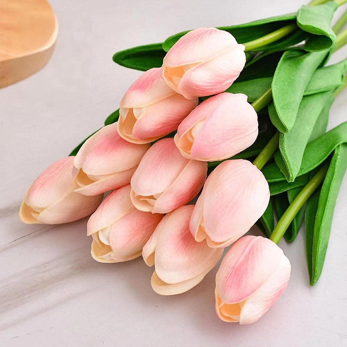 Kunsttulpen 15 stuks - Roze bloemen van PU-materiaal - Realistisch en onderhoudsvriendelijk - Perfect voor bruiloften - ShopVlot