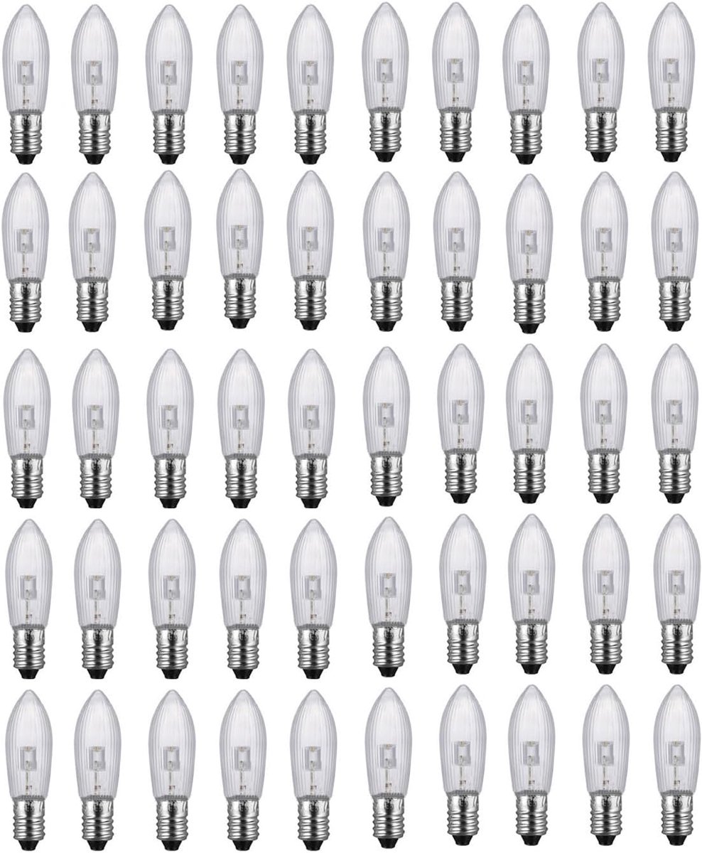 E10 LED vervanglampen 10V-55V AC - Topkaars voor lichtsnoer - 3000K warmwit - Ideaal voor sfeerverlichting - ShopVlot