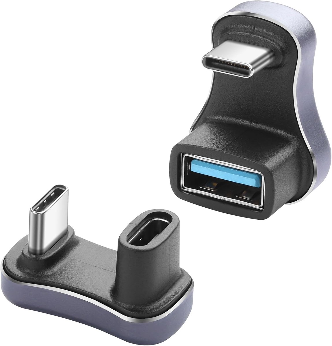 USB C U-vormige Adapter 180 Graden - USB A naar C + USB C naar C - 140W Dataoverdracht - Ideaal voor Laptop en Telefoon - ShopVlot
