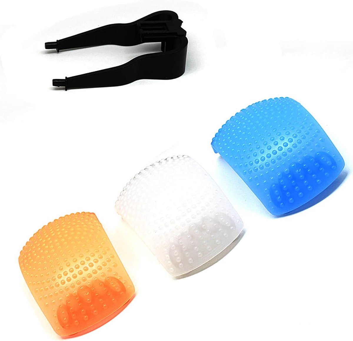 Flitsdiffuser met oranje, witte en blauwe filter - universeel - verstelbaar - ideale oplossing tegen schaduwen - ShopVlot