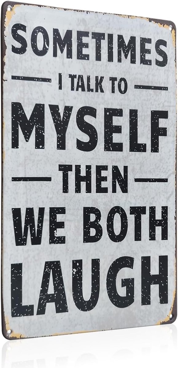 Vintage metalen bordje - humoristische quote - retro decoratie - wanddecoratie voor badkamer - ShopVlot