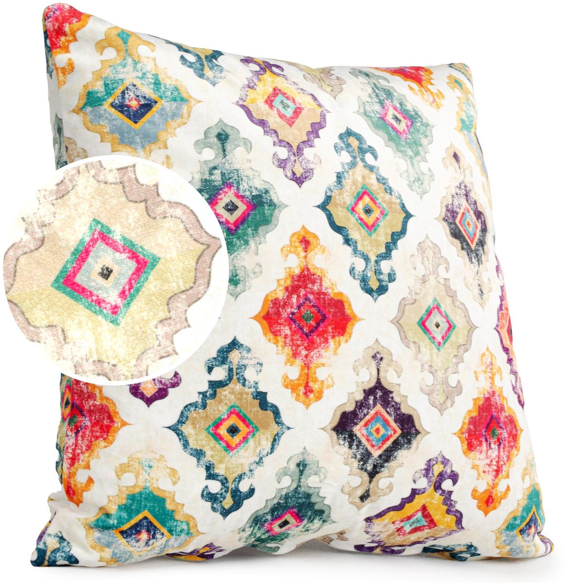 ANRO Spanje Sierkussen 50x50 cm - Velours - Inclusief vulling Beige