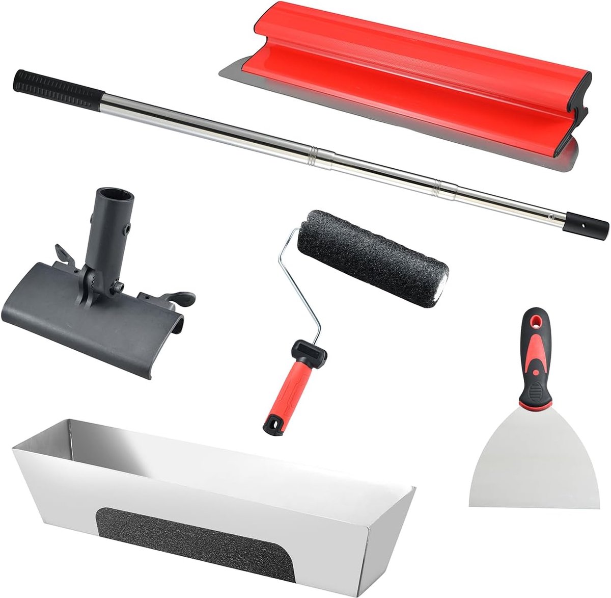 Spatula set 5 delen - roestvrijstalen blad - telescopische stang 60-134 cm - ShopVlot