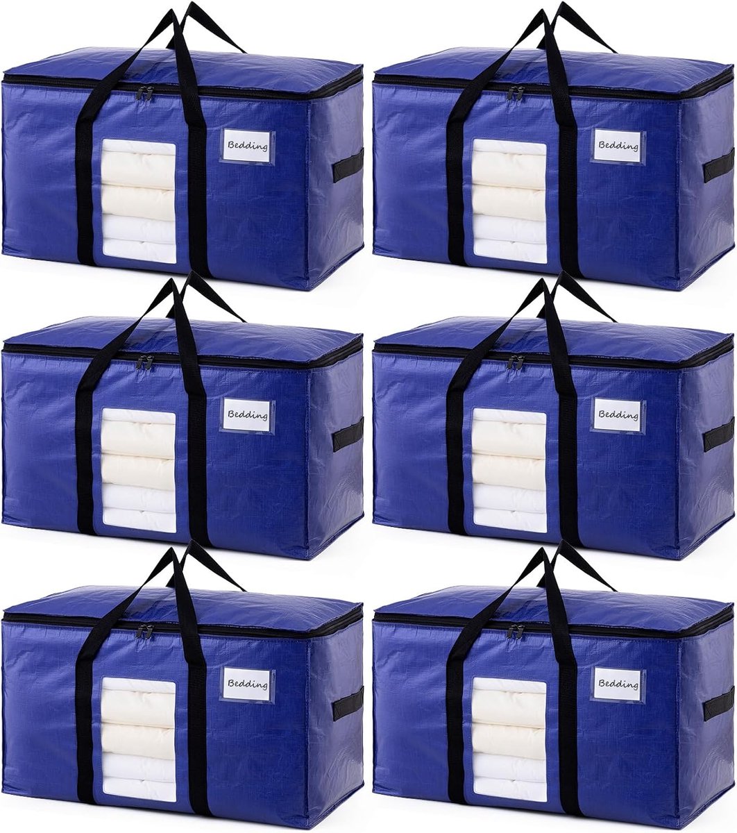 Opbergzakken extra groot - 6 stuks paars - zware kwaliteit - ideaal voor kleding en beddengoed - ShopVlot