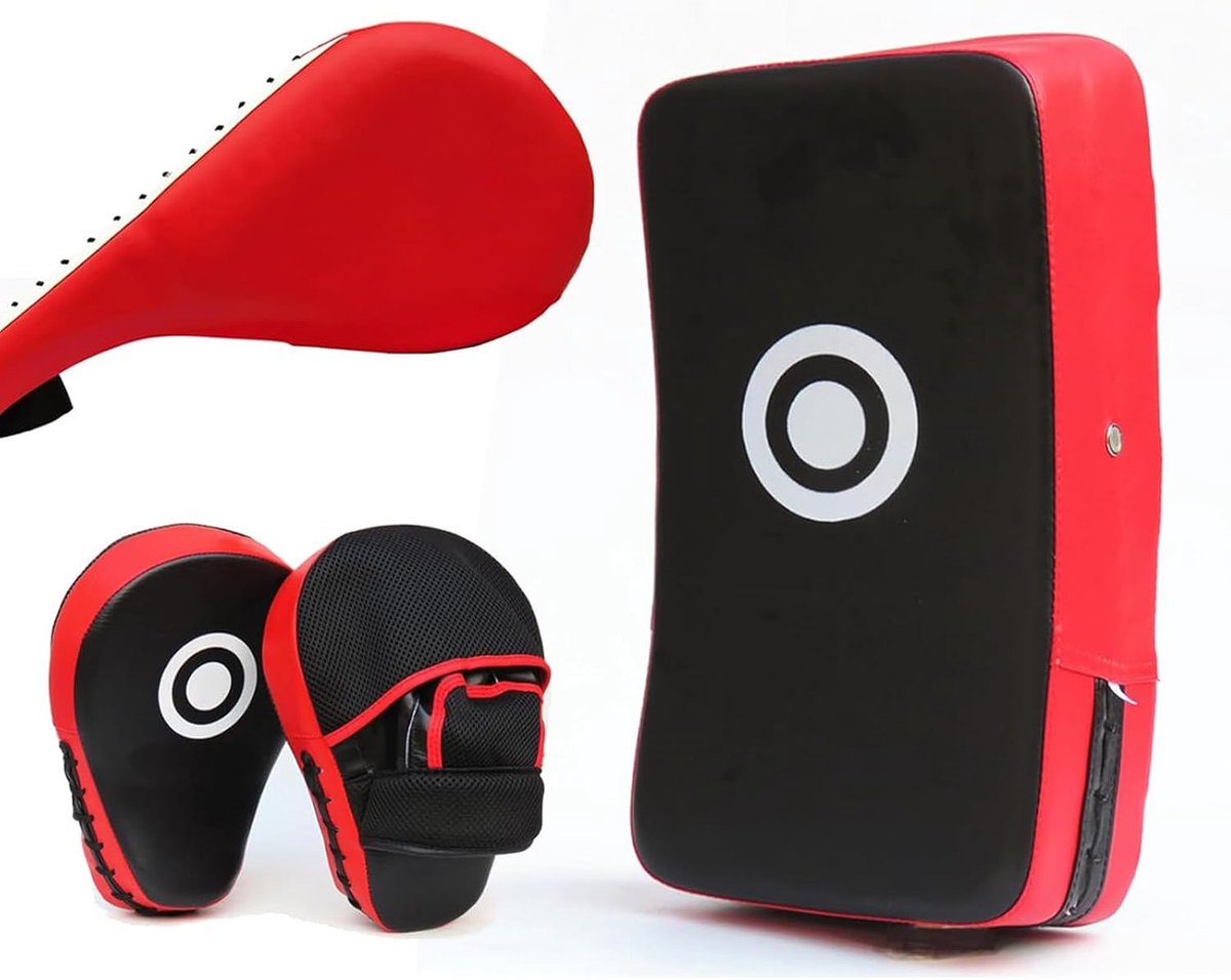 Boksracketset - groot paar - PU-leer - schokabsorberend - ideaal voor vechtsporttraining - ShopVlot