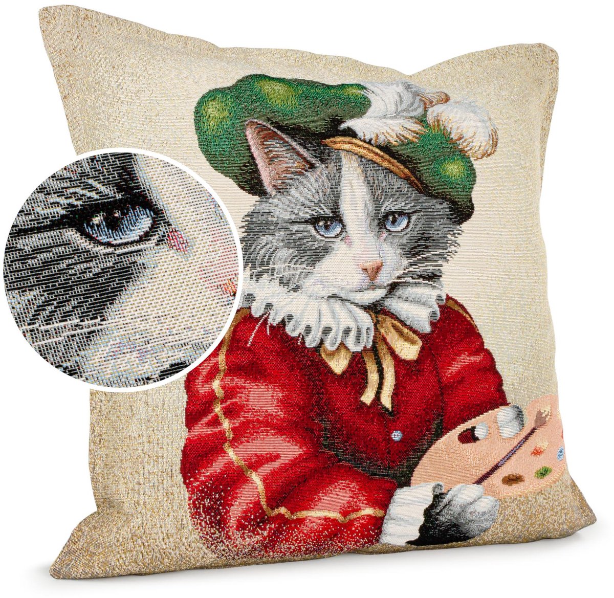 ANRO Sierkussen Schilder 45x45cm – Jacquard Gobelin Inclusief Vulling Bank Woonkamer Decoratief