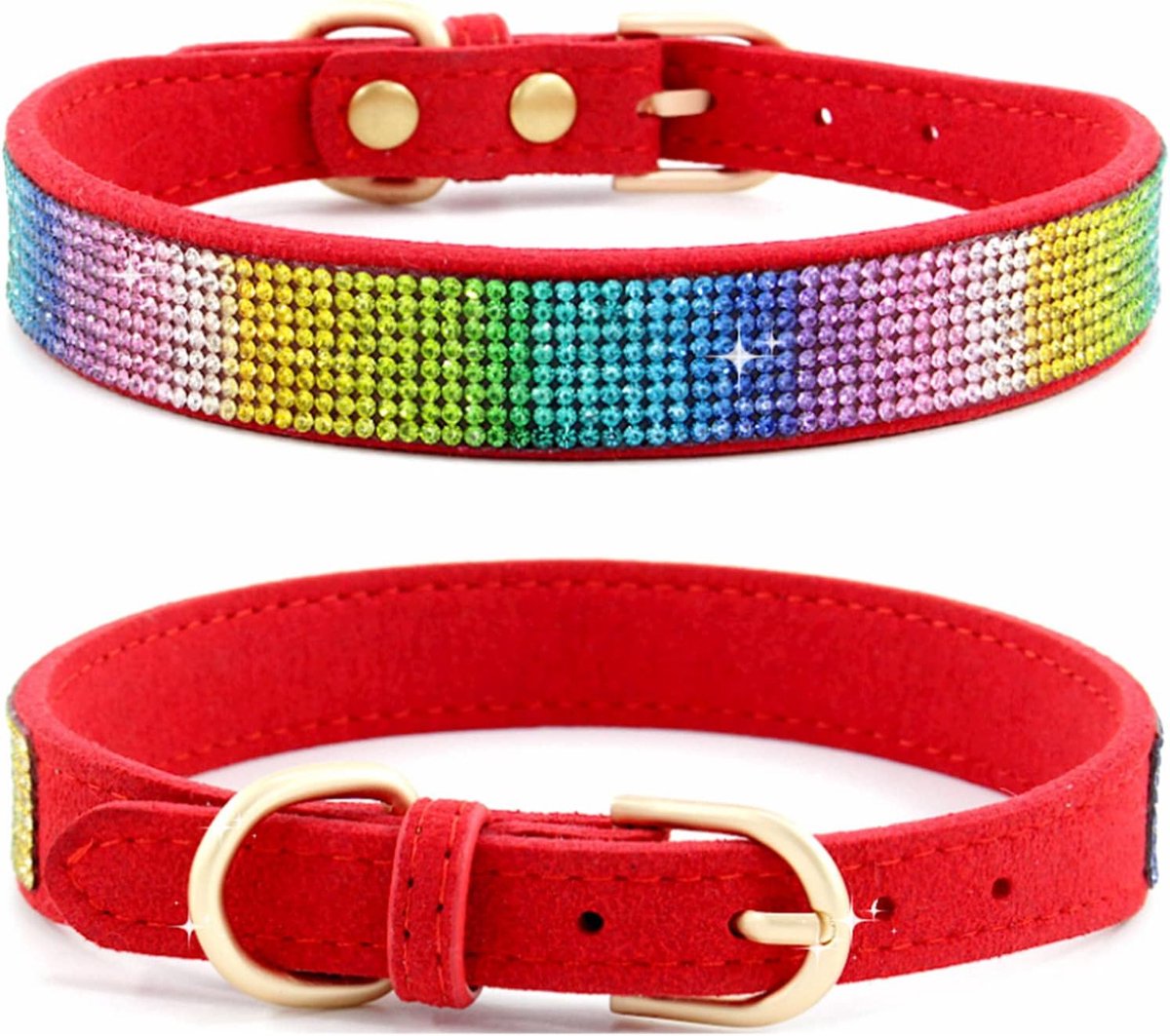 Hondenhalsband met Strass - Verstelbaar - Sprankelende Kristallen - Perfect voor Kleine Honden en Katten - ShopVlot