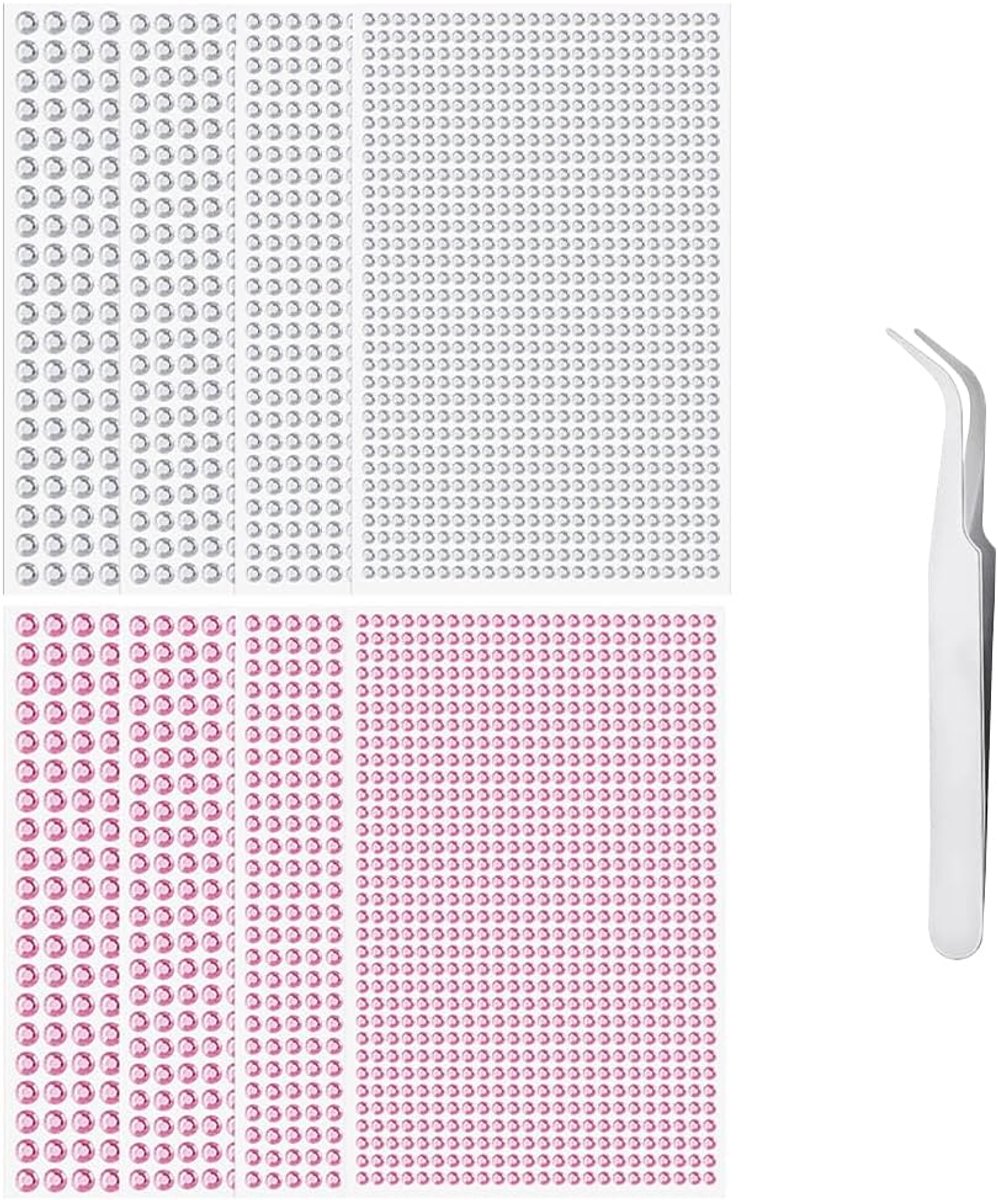 Zelfklevende bling strass stickers 3584 stuks - Ronde Crylic kristallen - Met pincet - Voor nagel en ambachten - ShopVlot
