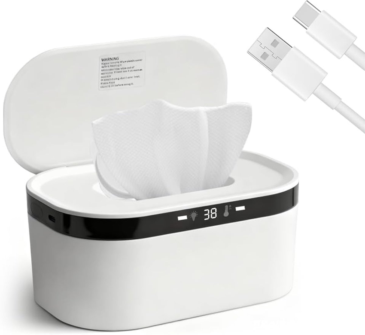 Vochtige doekwarmer - 3 warmtestanden - USB-babydoekwarmer - snel verwarmd voor baby's - ShopVlot