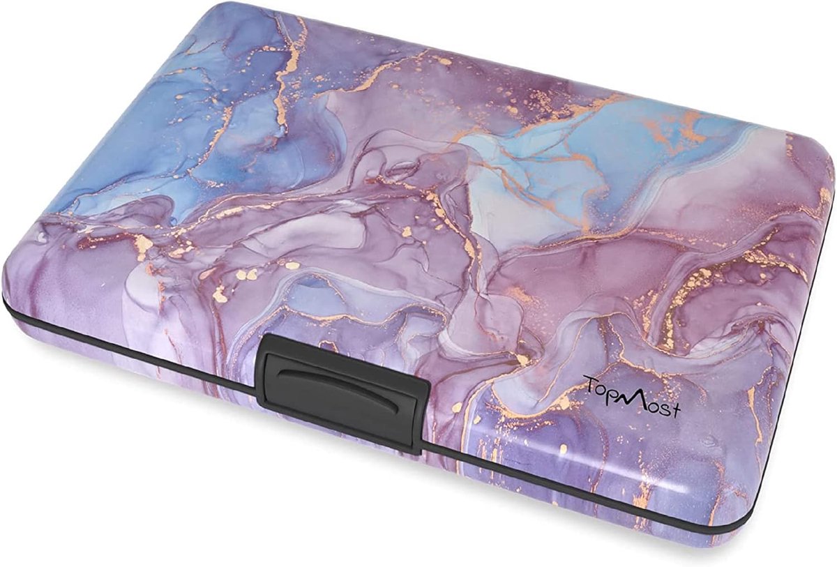RFID Blocking Aluminium Wallet - Marmerstructuur - Voor 12 Kaarten en Briefgeld - Compact en Comfortabel - ShopVlot