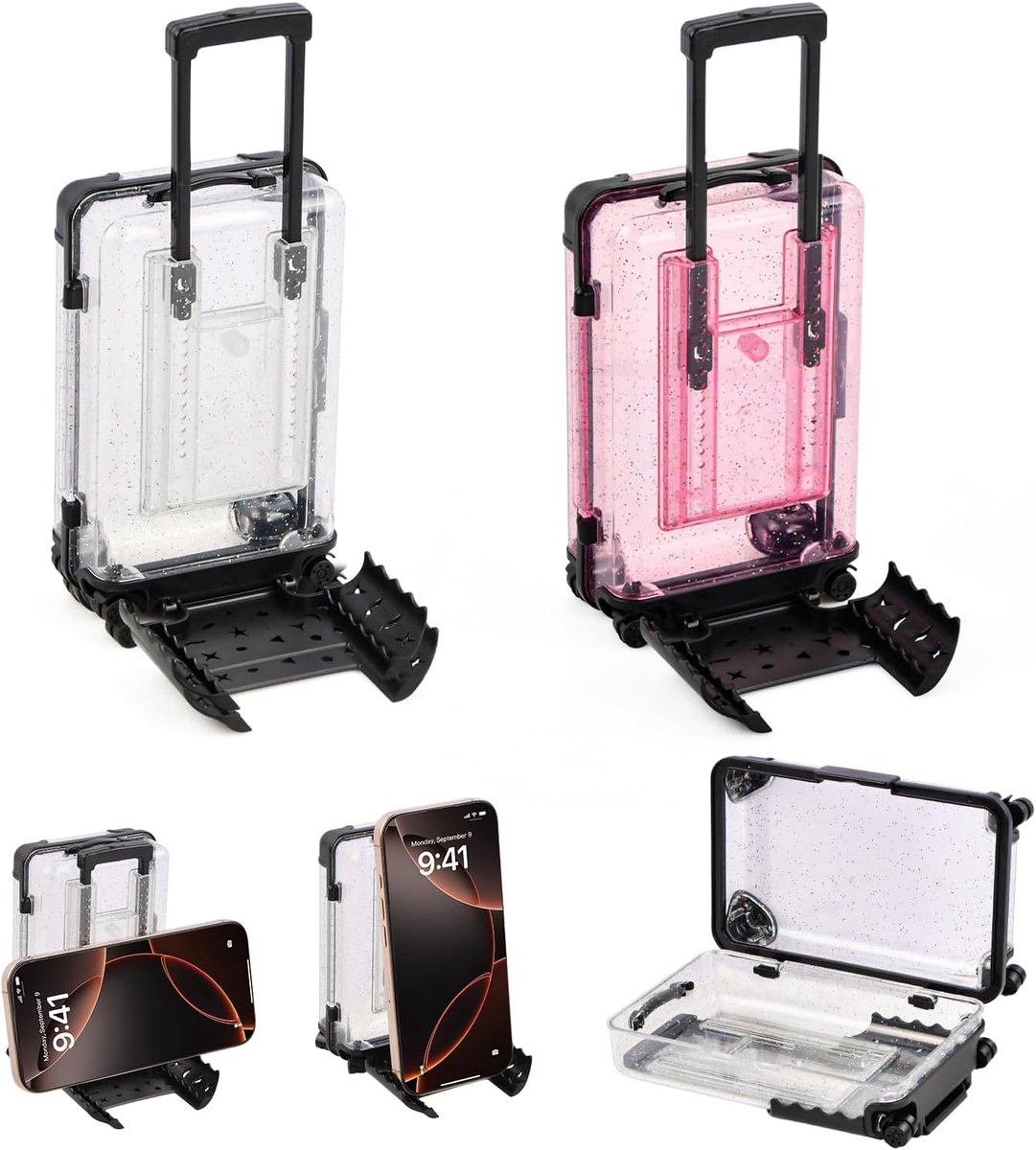 Mini-reiskoffer spaarpot met wielen - 2 stuks - originele geschenkdoos - creatieve cadeauverpakking voor geld - ShopVlot