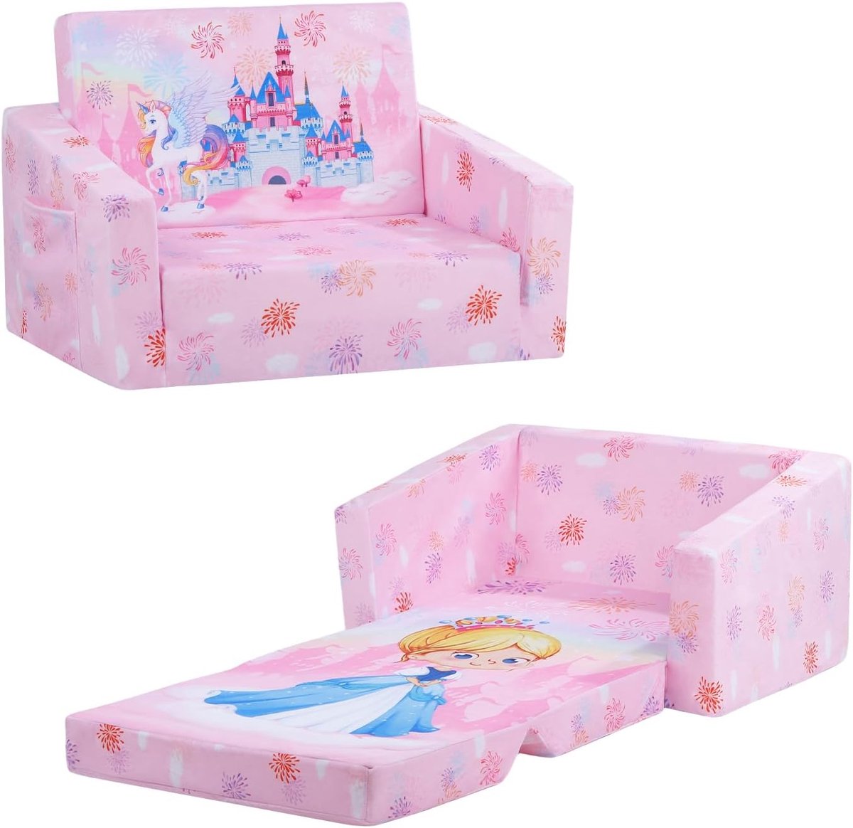 Kindersofa 2-in-1 - Vouwbare stoel - Comfortabel sofa bed - Ideaal voor slaapkamer en speelkamer - ShopVlot