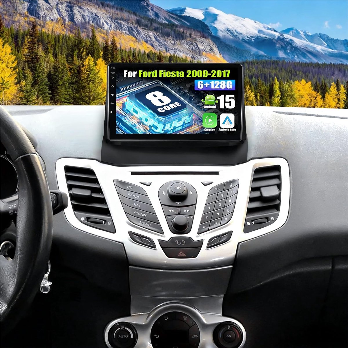 Auto radio 8-core 9 inch - Android 15 - Carplay/Android Auto - GPS en Bluetooth - ShopVlot