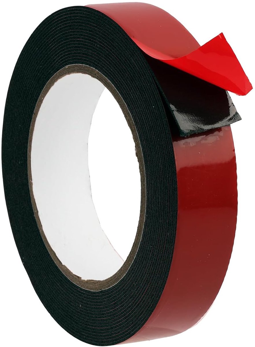 Dubbelzijdig tape extra sterk 5 m x 25 mm - acrylschuim - water- en hittebestendig - ideaal voor wandmontage - ShopVlot