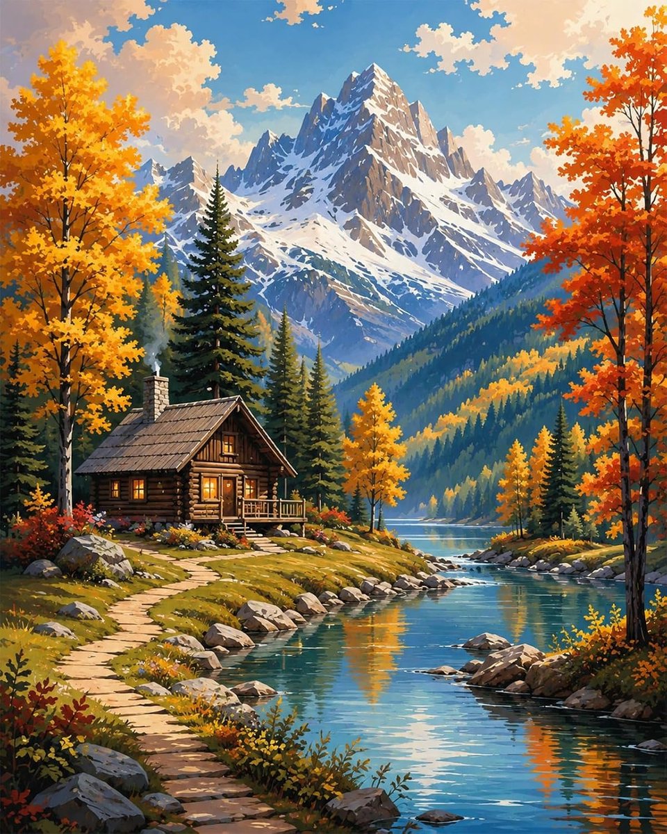 Schilderen op nummer volwassenen 40x50 cm - voorbedrukt canvas - inclusief acrylverf en penselen - ShopVlot