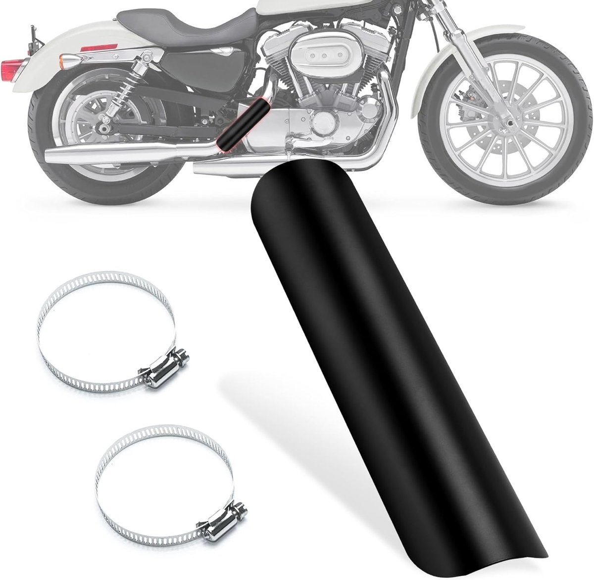 Motorfiets Warmtebescherming - Universele Uitlaatbescherming - Staal met RVS Kabelbinders - Beschermt tegen Hitte - ShopVlot